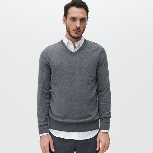 Reserved - Sweter z bawełny organicznej - Szary Reserved S okazja Reserved