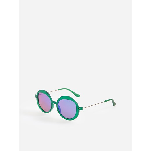Reserved - Okrągłe okulary przeciwsłoneczne - Zielony Reserved ONE SIZE wyprzedaż Reserved