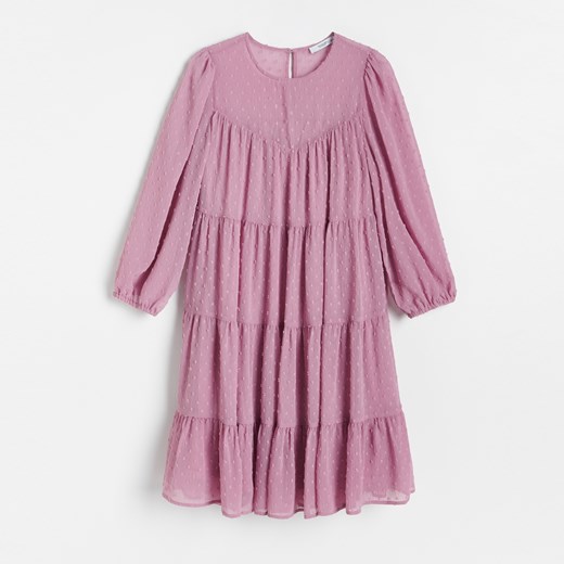 Reserved - Sukienka z lekkiej tkaniny - Różowy Reserved 42 okazja Reserved