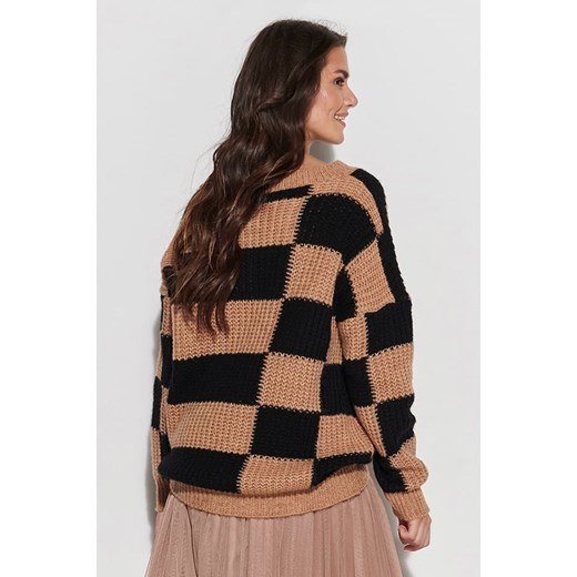 Sweter damski Numinou w paski z okrągłym dekoltem 