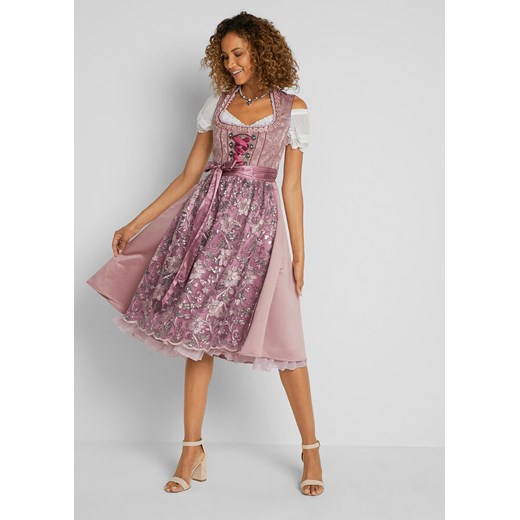 Sukienka w ludowym stylu w żakardowy deseń, z haftowanym fartuchem | bonprix 38 bonprix - Allani