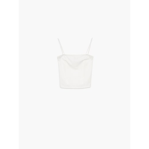 Cropp - Gładki crop top - Biały Cropp XS okazja Cropp