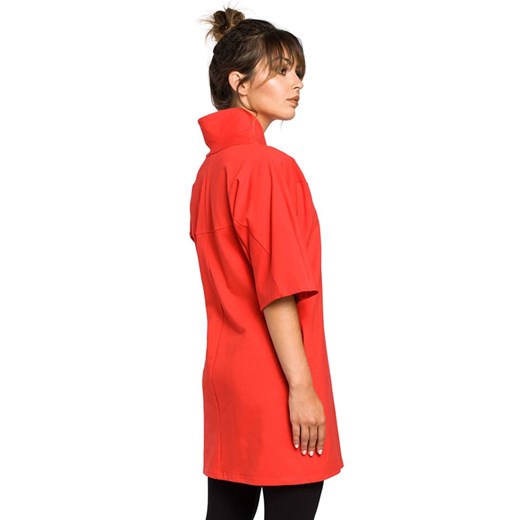 Bluzka damska czerwona BeWear casual z krótkimi rękawami 