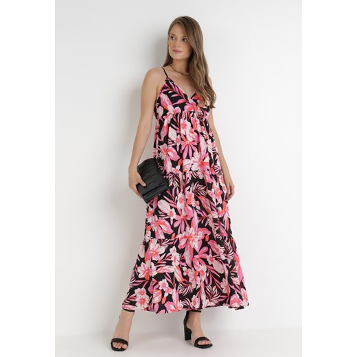 Czarno-Różowa Sukienka Prosedice ze sklepu Born2be Odzież w kategorii Sukienki - zdjęcie 117846595