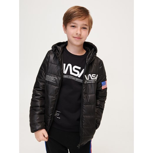 Sinsay - Kurtka pikowana NASA - Czarny Sinsay 164 Sinsay