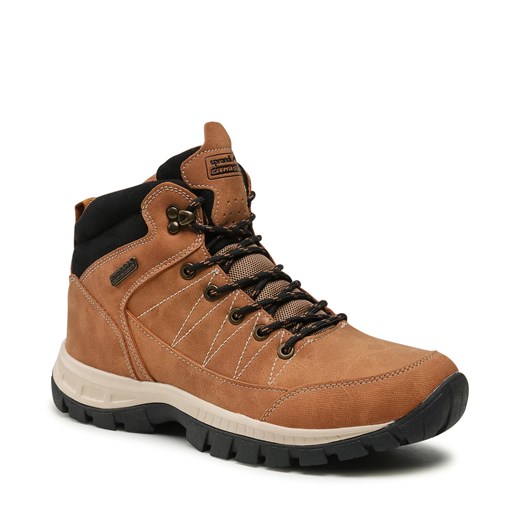 Buty trekkingowe męskie Sprandi zimowe brązowe sportowe z tworzywa sztucznego sznurowane 