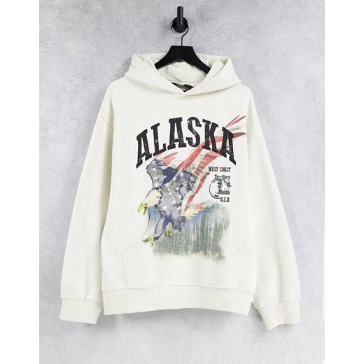Jaded London – Bluza oversize z kapturem i napisem „Alaska”-Biały Jaded London XL Asos Poland
