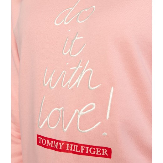 Bluza damska Tommy Hilfiger różowa z napisami casual 