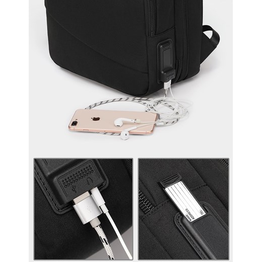 Plecak/Torba Arctic Hunter na laptopa 15,6" 16,4" B00350 bagaż podręczny z USB 19/32 inBag.pl