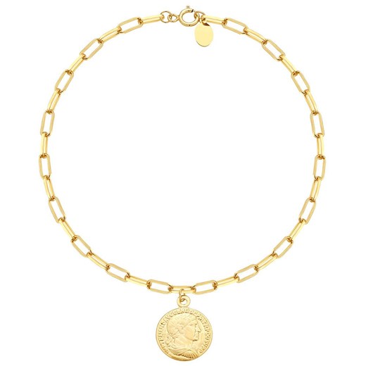 Srebrna bransoletka 925 CHOKER złocony modny łańcuch MONETA Viadem VIADEM