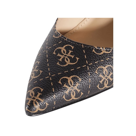 Czółenka Guess na szpilce wiosenne ze skóry ekologicznej eleganckie w zwierzęcy wzór