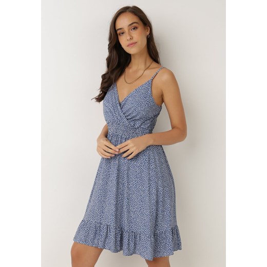 Niebieska Sukienka Agalena ze sklepu Born2be Odzież w kategorii Sukienki - zdjęcie 118205549