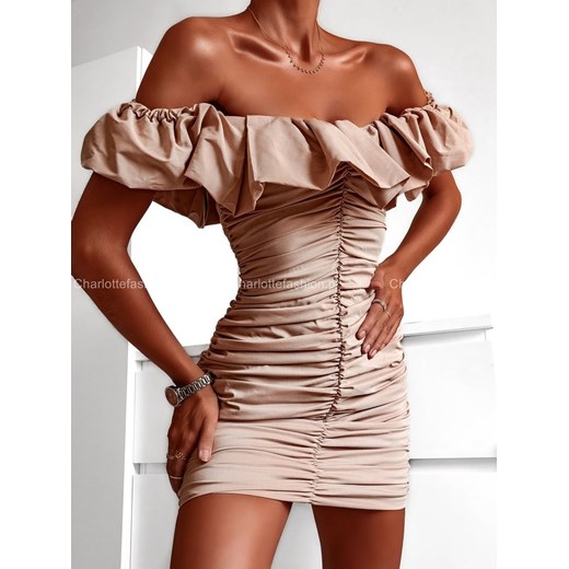 Sukienka hiszpanka beżowa Isabel A1130 Lila Lou XS/34 Charlotte Fashion