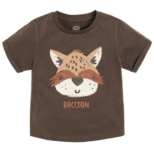 Cool Club, T-shirt chłopięcy, brązowy, Raccoon Cool Club 104 smyk