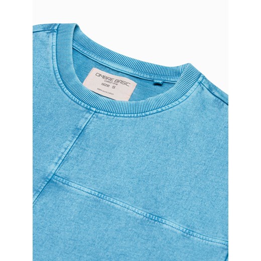 T-shirt męski bawełniany S1379 - niebieski M ombre