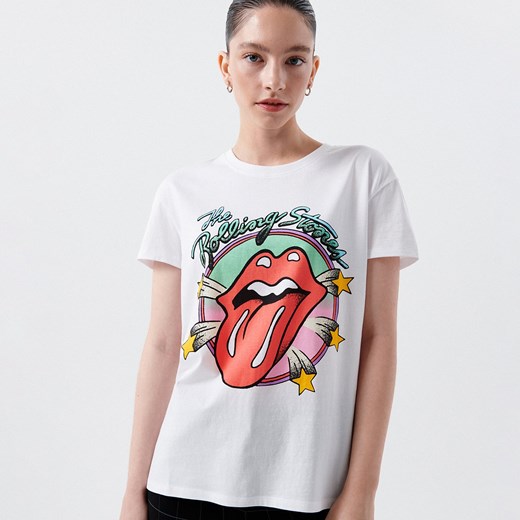 Cropp - Koszulka The Rolling Stones - Biały Cropp S Cropp okazyjna cena