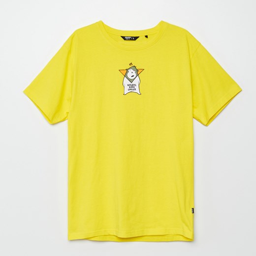 Cropp - Koszulka z nadrukiem - Żółty Cropp XXL okazja Cropp