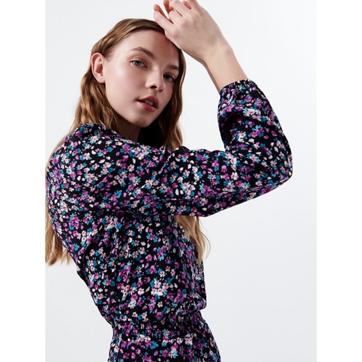 Cropp - Sukienka w kwiaty - Czarny Cropp L Cropp