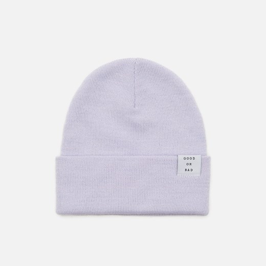 Cropp - Czapka beanie z naszywką - Fioletowy Cropp Uniwersalny okazja Cropp