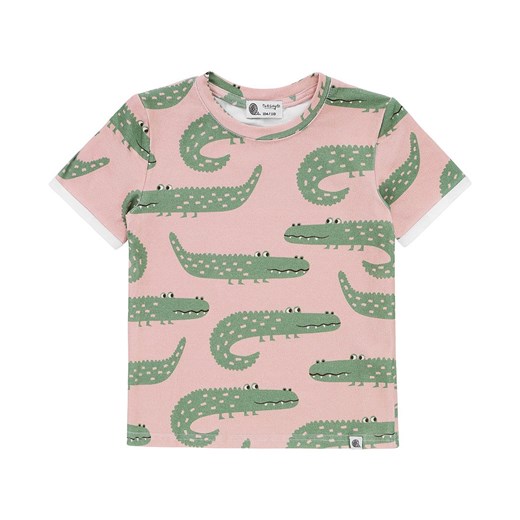 T-shirt  brzoskwiniowy w krokodyle 140/146 wyprzedaż TuSzyte