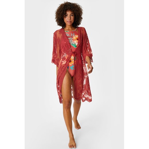 C&A Kimono-z haftem, Czerwony, Rozmiar: 0 0 C&A