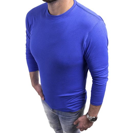 Bluza męska bez kaptura JL2 - granatowa ze sklepu Risardi w kategorii Bluzy męskie - zdjęcie 118604647