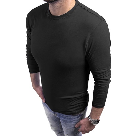 Bluza męska bez kaptura  JL3 - czarna ze sklepu Risardi w kategorii T-shirty męskie - zdjęcie 118604657
