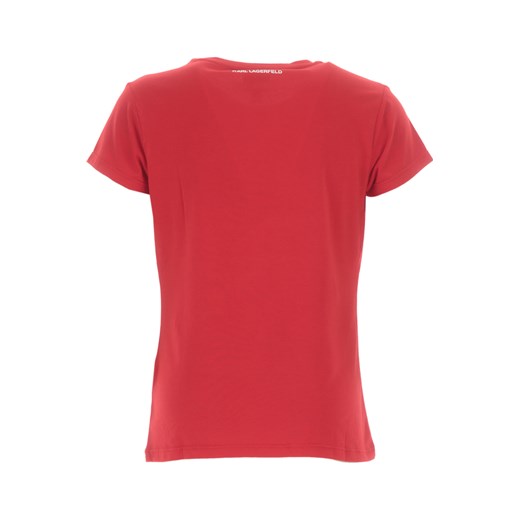 Bluzka dziewczęca Karl Lagerfeld czerwona bawełniana na lato 