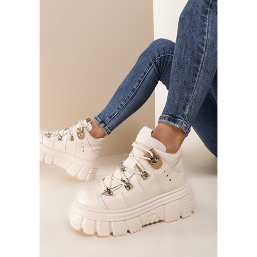 Beżowe Sneakersy Nalora Renee 41 okazyjna cena renee.pl