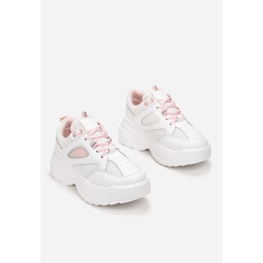 Biało-Różowe Sneakersy Shearah 38 wyprzedaż born2be.pl