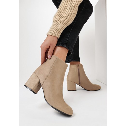 Beżowe Botki Sleekness 41 promocja born2be.pl