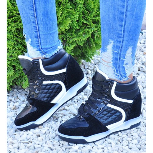 Buty sportowe damskie Pantofelek24 w stylu casual czarne 
