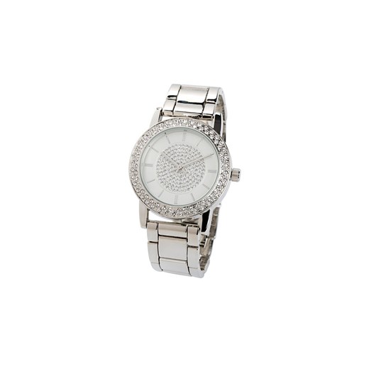 Zegarek na metalowej bransoletce z kryształami | bonprix 0 wyprzedaż bonprix