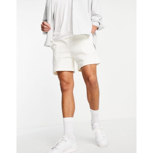 ASOS DESIGN – Białe szorty oversize z miękkiego dżerseju o skróconym kroju – część zestawu-Biały M Asos Poland