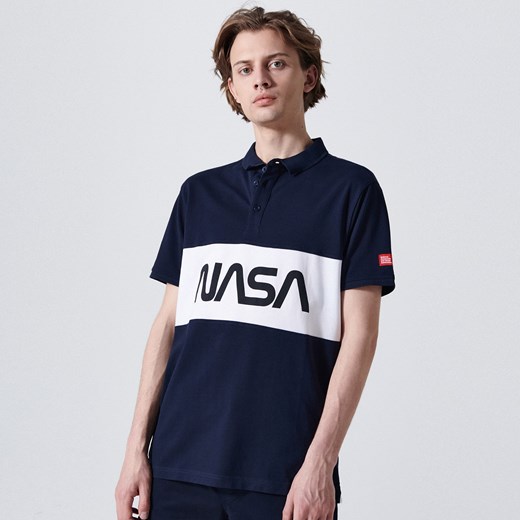 Cropp - Koszulka polo NASA - Granatowy Cropp XS promocja Cropp
