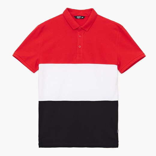 Cropp - Koszulka polo basic - Czerwony Cropp S okazyjna cena Cropp