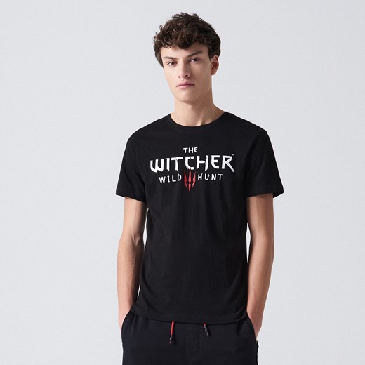 Cropp - T-shirt z nadrukiem The Witcher - Czarny Cropp XXL okazja Cropp