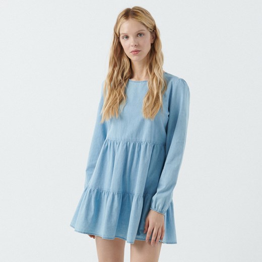 Cropp - Denimowa sukienka - Niebieski Cropp XL promocja Cropp