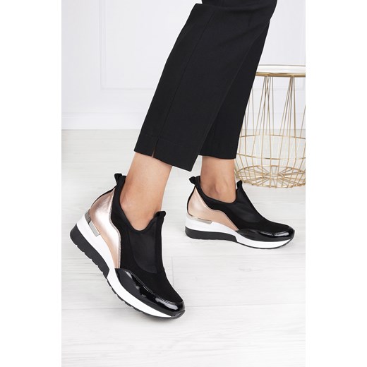 Buty sportowe damskie Aga sneakersy ze skóry bez zapięcia