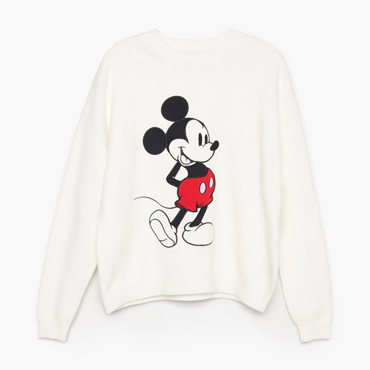 Cropp - Sweter Mickey Mouse - Biały Cropp M Cropp
