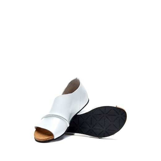 Sandały damskie białe Comfortfusse casual płaskie 