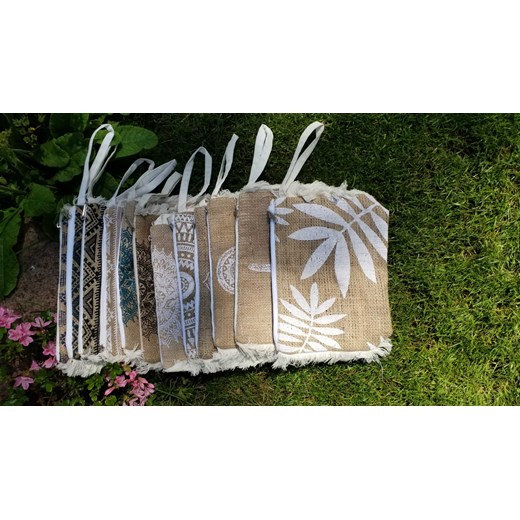Kosmetyczka saszetka torebka z Juty z nadrukiem Balijskie Klimaty uniwersalny Balijskie Klimaty