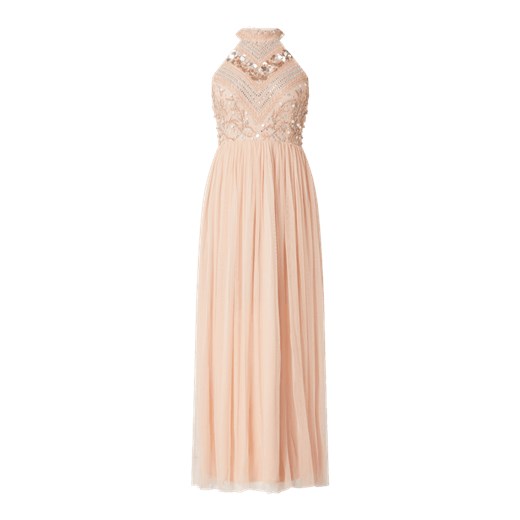 Sukienka wieczorowa z tiulu z dekoltem halter Lace & Beads S Peek&Cloppenburg  okazyjna cena