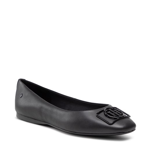 Baleriny TOMMY HILFIGER - Th Hardware Square Toe Ballerina FW0FW05952 Black BDS Tommy Hilfiger 39 eobuwie.pl