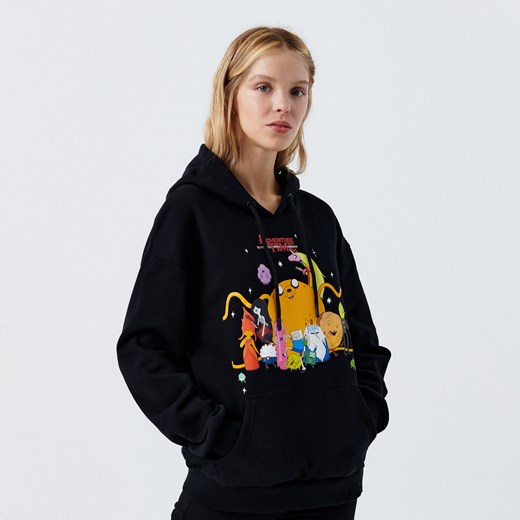 Cropp - Bluza z kapturem Adventure Time - Czarny Cropp M okazja Cropp