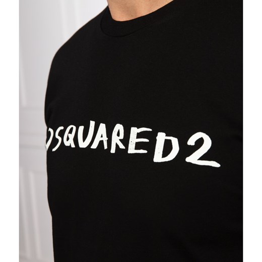 T-shirt męski Dsquared2 z napisami z krótkim rękawem 