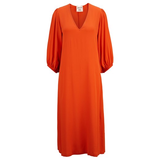 Semicouture sukienka na wiosnę pomarańczowy z długimi rękawami 
