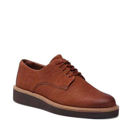 Półbuty CLARKS - Baille Stitch 261612764 Dark Tan Leather Clarks 41 eobuwie.pl
