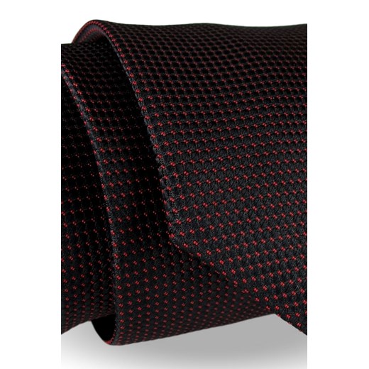 Krawat Męski Elegancki modny klasyczny szeroki czarny w bordowe wzorki G213 Jasman okazyjna cena ŚWIAT KOSZUL