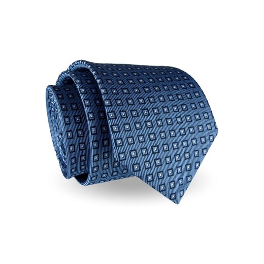 Krawat Męski Elegancki Modny klasyczny szeroki niebieski we wzory  G231 Jasman okazja ŚWIAT KOSZUL